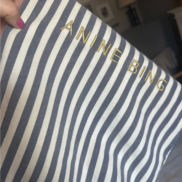 Anine Bing Blue and White Striped Tote - Picture 3 of 4